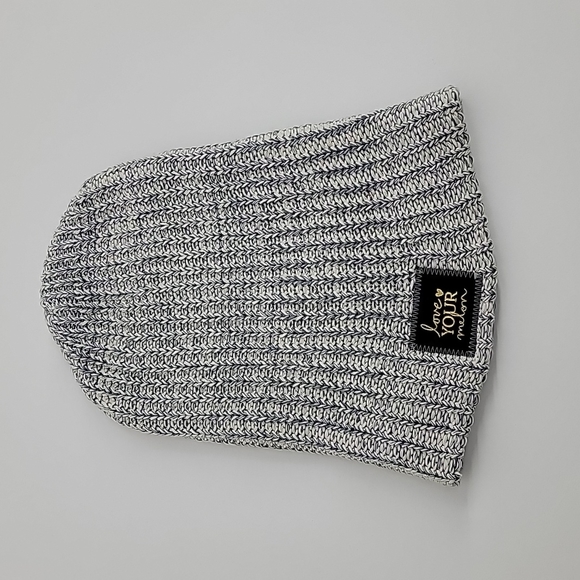 Love your melon 🍈 gray speckled gold foiled beanie O/S natural light charcoal - Picture 3 of 8